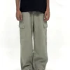 Budget friendly jean pants in sage wide fit, relaxed cargo pants for men, styled casually, online clothing store under 1000 pants.