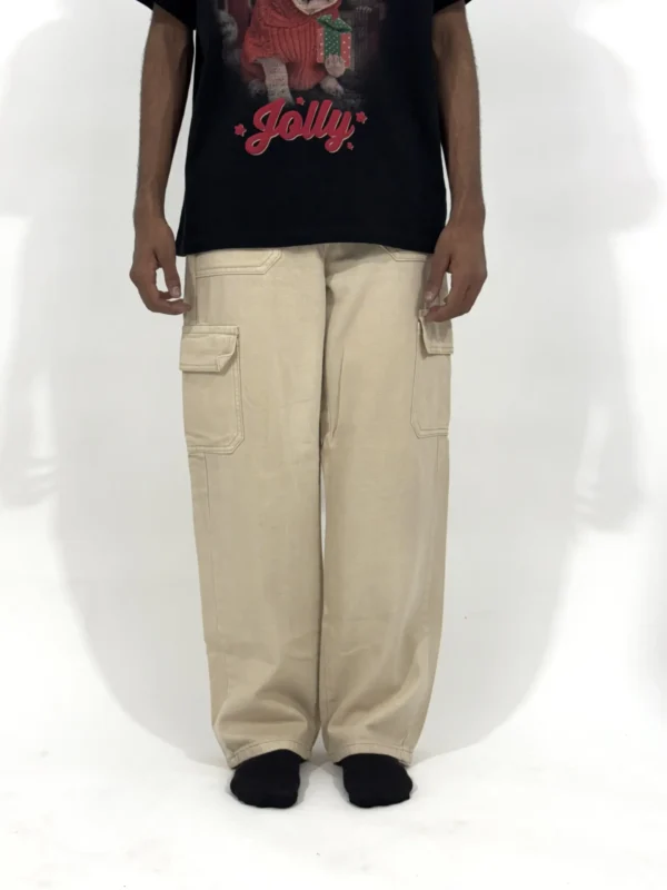 pant-4 SAND BEIGE WIDE CARGO