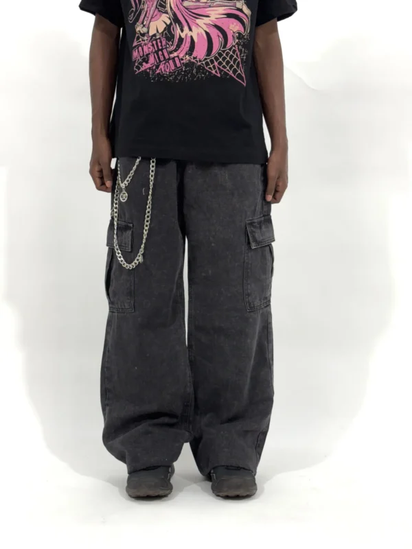 CHARCOAL WASH WIDE CARGO