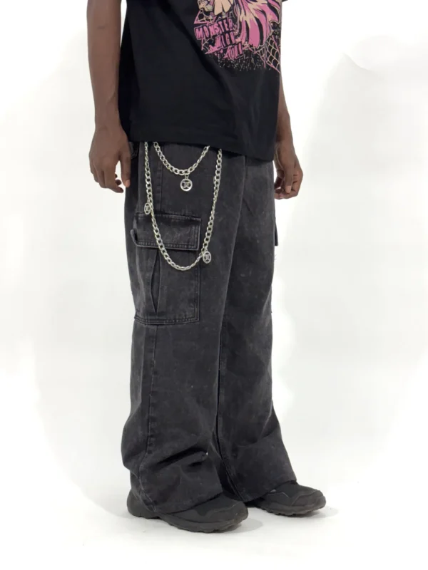 CHARCOAL WASH WIDE CARGO